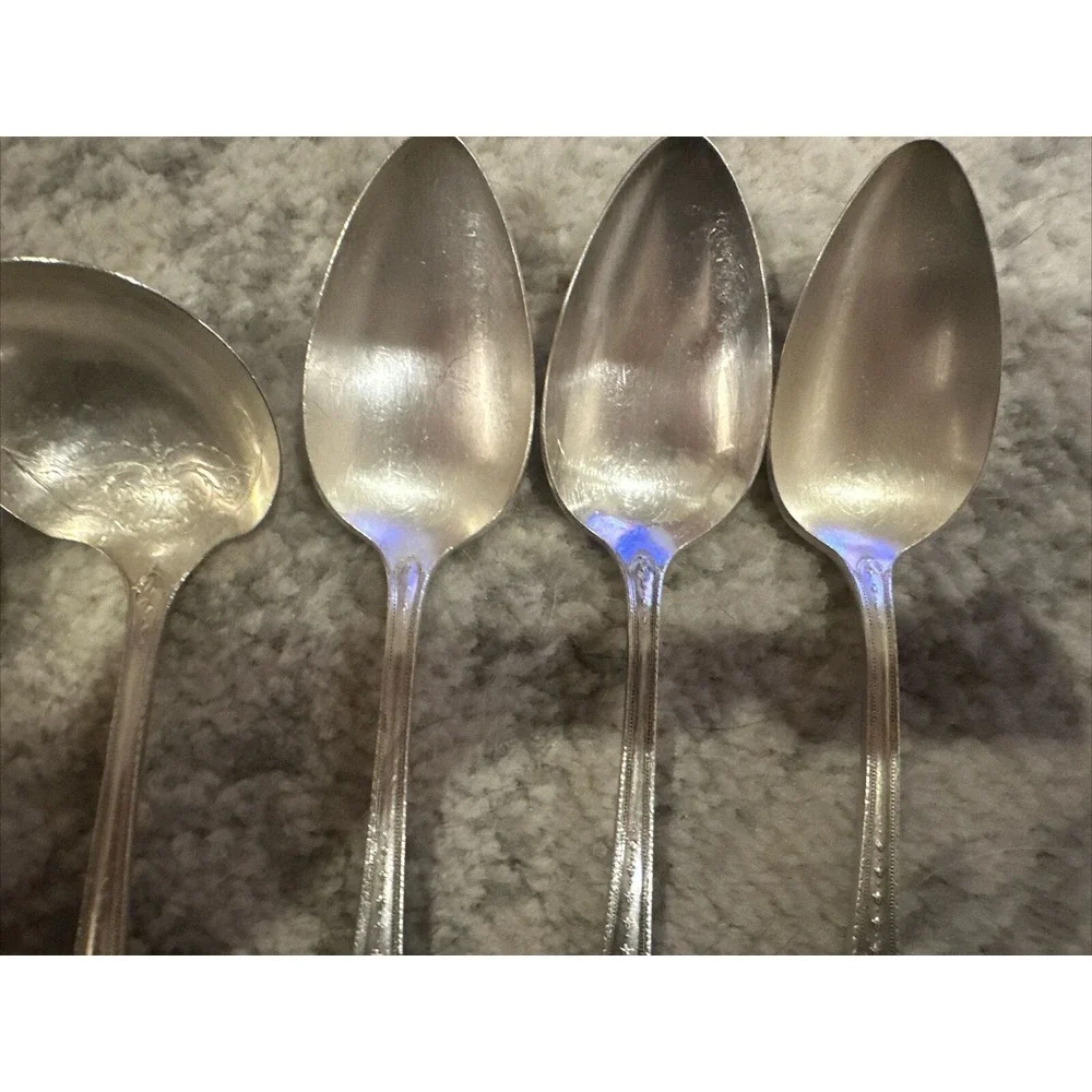 6 Pieces Community HAMPTON COURT (1928) SERVING PIECES serving Spoon Knife Ladle